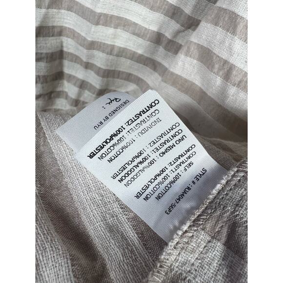 Ryu by Anthropologie Military Womens Sz S Sweater Cardigan Shawl  Brown Striped - Picture 10 of 12